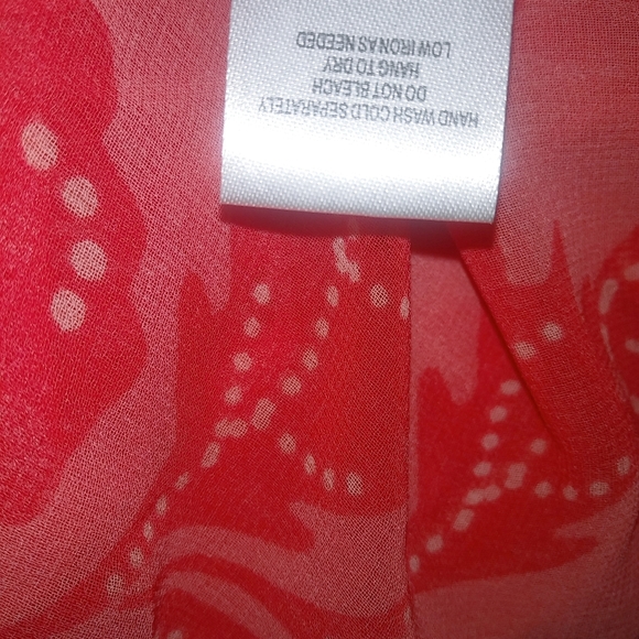 Very Vollbrach Coral Poncho V-Neck Tie Front Top - Picture 8 of 10